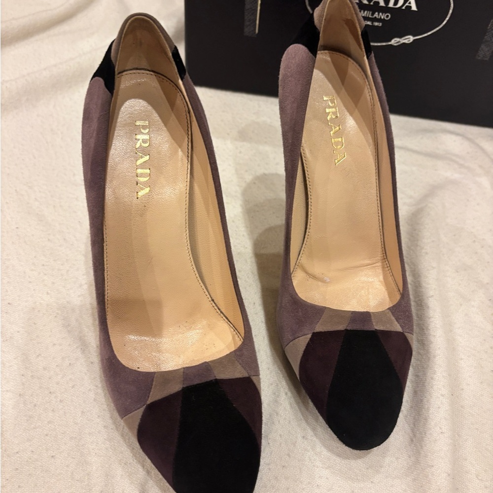 Prada FW2008 Graphic Suede Pumps | Camoscio Grafic | Size 37.5 - Picture 6 of 9